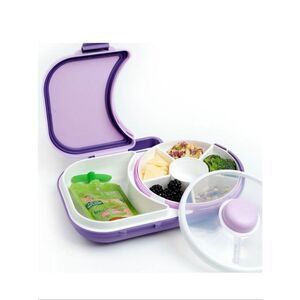 Gobe original snack spinner 6 compartment picnic travel food storage purple